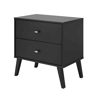 Nightstand with 2 drawers, modern design and sleek finish