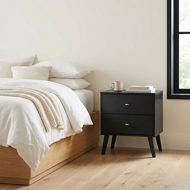 Nightstand with 2 drawers, modern design and sleek finish