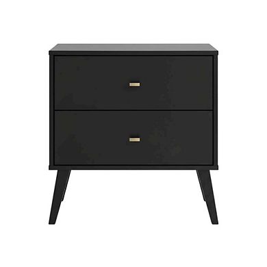 Nightstand with 2 drawers, modern design and sleek finish