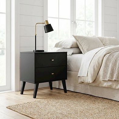 Nightstand with 2 drawers, modern design and sleek finish