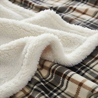 Sherpa Plaid Throw Blanket Fuzzy Fluffy and Cozy Soft