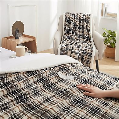 Sherpa Plaid Throw Blanket Fuzzy Fluffy and Cozy Soft