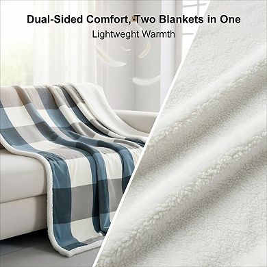 Sherpa Fleece Throw Blanket Reversible Plush and Fluffy