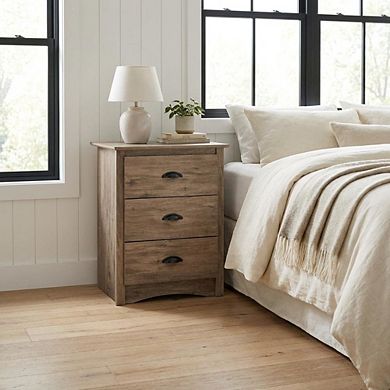 Nightstand with 3 Drawers and Modern Design for Bedroom Storage