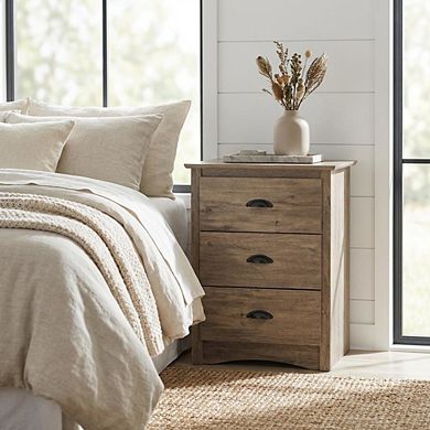 Nightstand with 3 Drawers and Modern Design for Bedroom Storage