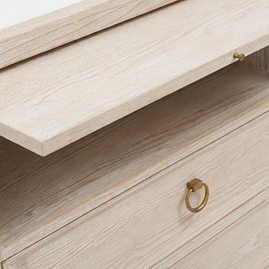 Sea Oat Drawer Nightstand with Distressed Finish and Stylish Design