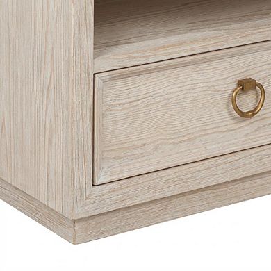 Sea Oat Drawer Nightstand with Distressed Finish and Stylish Design