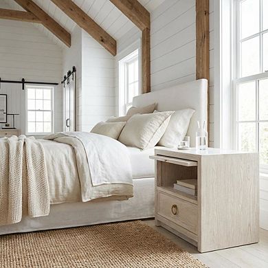 Sea Oat Drawer Nightstand with Distressed Finish and Stylish Design