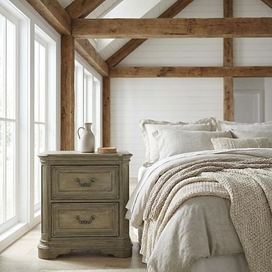 Nightstand with 2 Drawers and Traditional Design