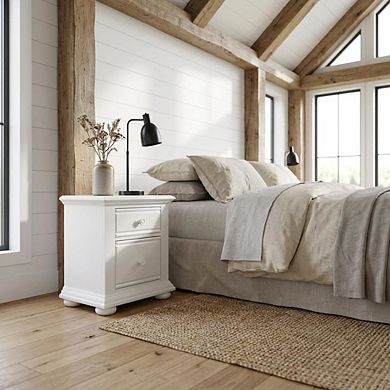 Nightstand with 2 Drawers and Cottage Style