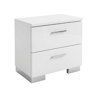 Solid Wood Nightstand with 2 Drawers for Bedroom Decor