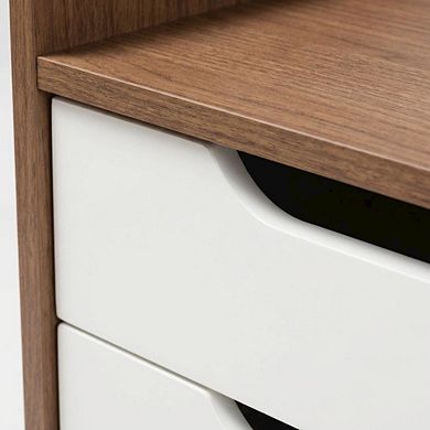 Mid-Century Modern Nightstand with Storage Drawers
