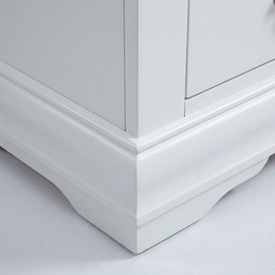 Traditional Nightstand with Brushed Nickel Handle, Solid Wood Construction