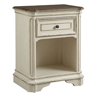 Antique Nightstand with Single Drawer and Elegant Finish