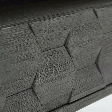 Grey Acacia Wood Nightstand with Single Drawer and Sturdy Legs