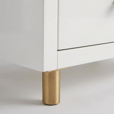 Alabaster Nightstand with Distressed Finish and Elegant Style