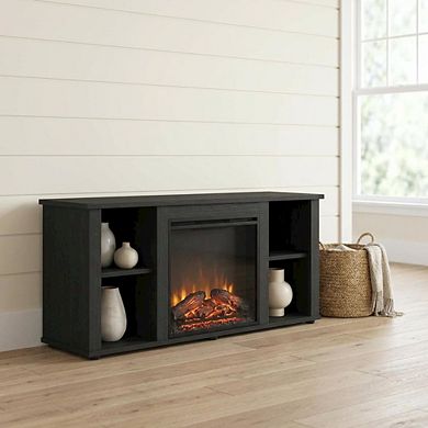 FurniFact Electric Fireplace TV Stand with Storage