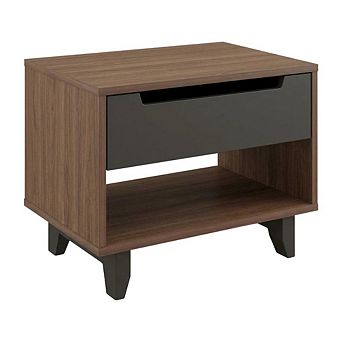 Starlight Canyon Home Nightstand with Drawer and Folding Door for Bedroom
