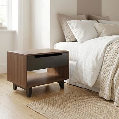 Starlight Canyon Home Nightstand with Drawer and Folding Door for Bedroom