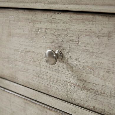 Nightstand with Charging Station and Weathered Linen Touch
