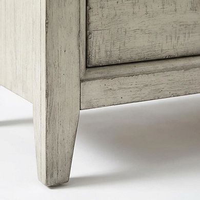 Nightstand with Charging Station and Weathered Linen Touch