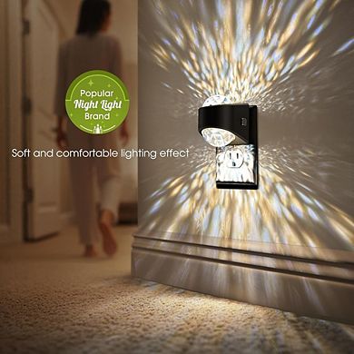 Dimmable LED Projector Night Light with Automatic Soft White Illumination.