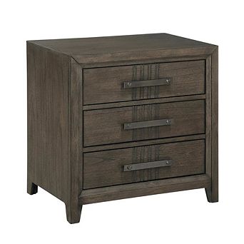 Nightstand with Distressed Finish and Ball Ing Drawer Glides