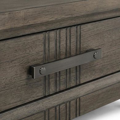 Nightstand with Distressed Finish and Ball Ing Drawer Glides