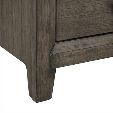 Nightstand with Distressed Finish and Ball Ing Drawer Glides