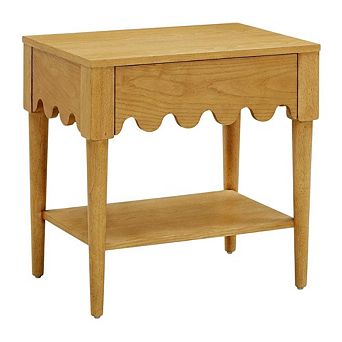 Nightstand with Soft Close Drawers and Rubberwood Legs