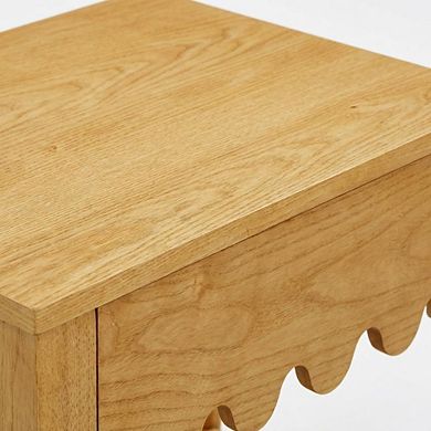 Nightstand with Soft Close Drawers and Rubberwood Legs