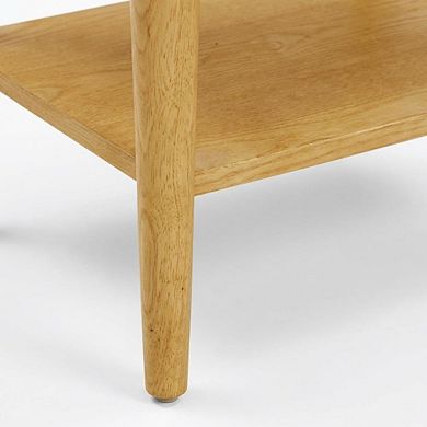 Nightstand with Soft Close Drawers and Rubberwood Legs