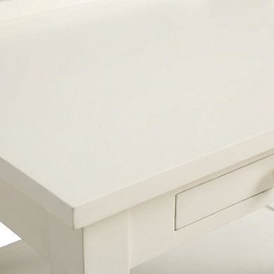 Antique White Nightstand with Hardwood Solids and Oak Veneers