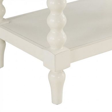 Antique White Nightstand with Hardwood Solids and Oak Veneers