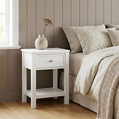 Modern Night Stand with Single Drawer and Sturdy Construction