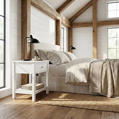 Modern Night Stand with Single Drawer and Sturdy Construction