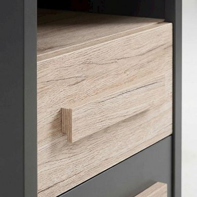 Two-Tone Bedroom Nightstand with 2 Drawers and Contemporary Style