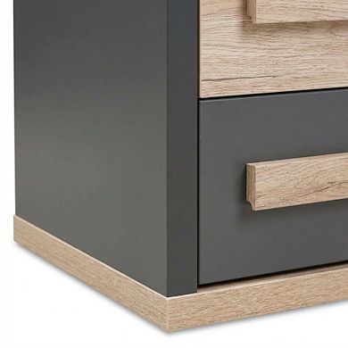 Two-Tone Bedroom Nightstand with 2 Drawers and Contemporary Style