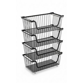 Stackable Wire Baskets Set for Pantry and Countertop Storage