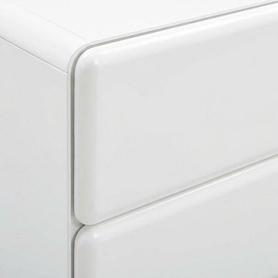 Nightstand with Rubberwood Legs and Spacious Drawer Storage