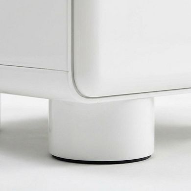 Nightstand with Rubberwood Legs and Spacious Drawer Storage