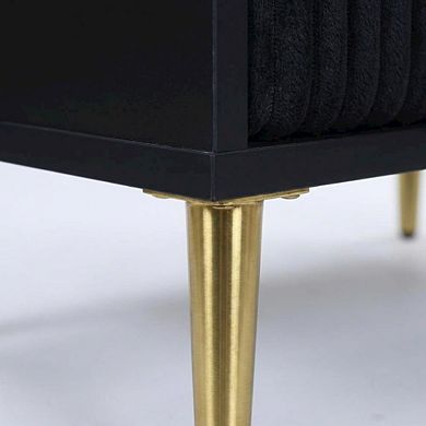 Nightstand with Modern Design and Center Drawer Glide Mechanism