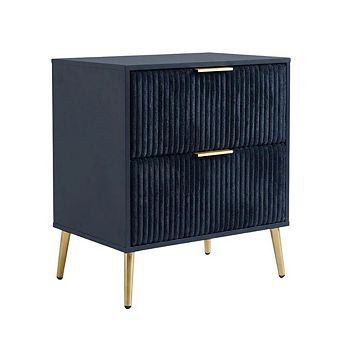 Nightstand with Modern Design and Center Drawer Glide Mechanism
