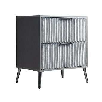 Nightstand with Modern Design and Center Drawer Glide Mechanism