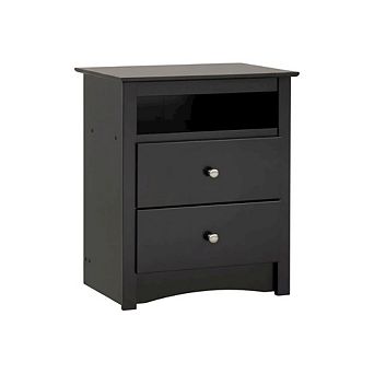 Sonoma Tall Nightstand with Open Shelf and 2 Drawers for Bedroom Storage