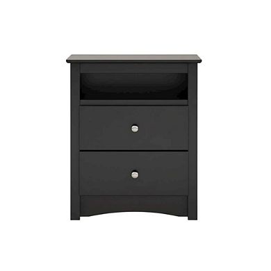 Sonoma Tall Nightstand with Open Shelf and 2 Drawers for Bedroom Storage