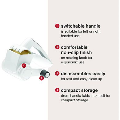 Rotary Cheese Grater Hand Crank with 3 Stainless Steel Blades
