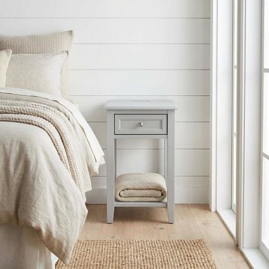 Nightstand with Wooden Drawer and Sturdy Construction for Bedroom