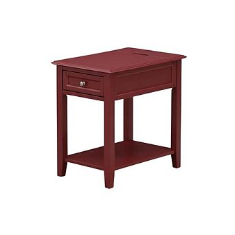 Nightstand with Wooden Drawer and Sturdy Construction for Bedroom