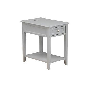 Nightstand with Wooden Drawer and Sturdy Construction for Bedroom